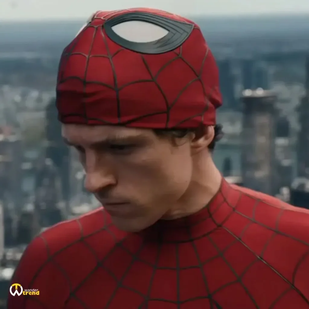 Peter Parker with his Spider-Man mask pulled up over his head in Spider-Man: Brand New Day