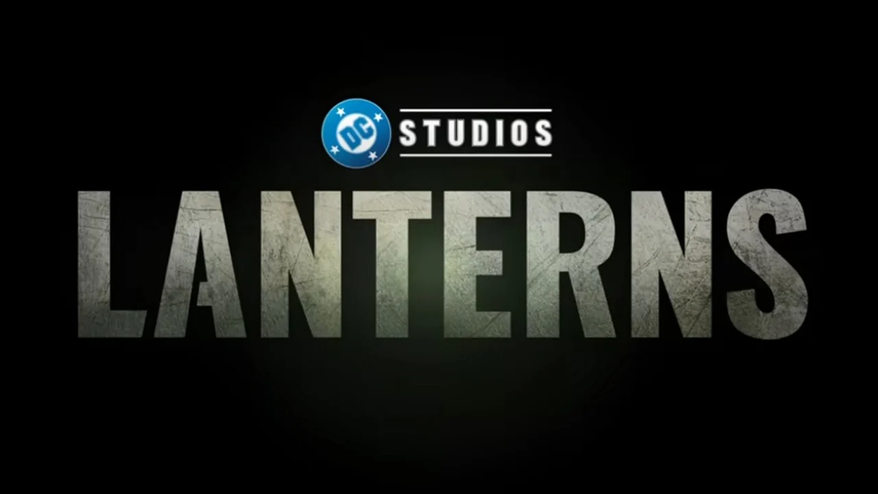 Lanterns HBO series title logo with the DC Studios badge on a black background